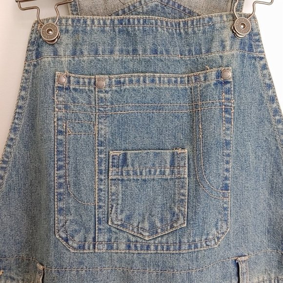 Reitman's Women's Size 11 Blue Jean Bib Overall Shorts Pockets Adjustable Straps - Picture 5 of 8